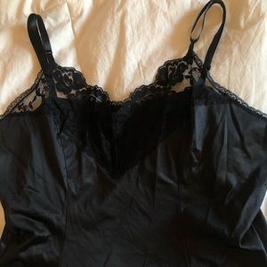 satin and lace tank top